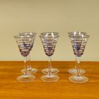 Vintage Borrelglazen Borrelglaasjes Cocktailglazen Glazen Blauw Zilver thumbnail 10