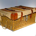 Wwii - French - Emergency / Medical Dropping Container Made From Wicker With Leather Straps thumbnail 3