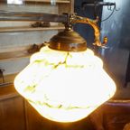 Vintage Klassieke Hanglamp Met Glazen Kappen – Messing thumbnail 5