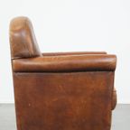 Mooie En Comfortabele Karakteristieke Schapenleren Fauteuil/Armchair Met Een Prachtig Patina thumbnail 4