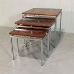 Set Van 3 Vintage Mid Century Mimiset Bijzettafels thumbnail 11
