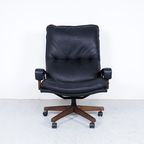 Strässle Zwart Leren King Chair, 1960S thumbnail 6