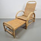 Vintage Boho Rotan Ligstoel Lounge Chair '60 Verstelbaar thumbnail 13