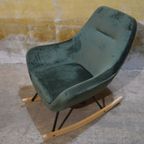 Jannis Schommelstoel Groen Met Metalen Frame En Stoffen Bekleding thumbnail 3