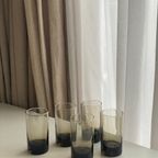 4 X Smoked Glass Water Glasses thumbnail 4