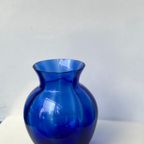 Italian Design - Empoli - Mid-Century Handgeblazen Vaas Kobalt Blauw thumbnail 5