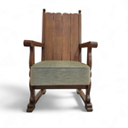 Oak High Back Arm Chair 1930s thumbnail 6