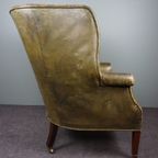 Onvoorstelbaar Mooi Gepatineerde Antieke Wingback Bibliotheekstoel, Oorfauteuil thumbnail 7