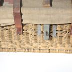 Wwii - French - Emergency / Medical Dropping Container Made From Wicker With Leather Straps thumbnail 6