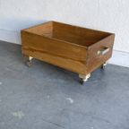 Houten La Kist Op Wielen Opbergkist Brocante thumbnail 2