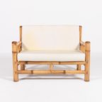 Italian Modern Bamboo-Wicker Bench, 1970’S thumbnail 10