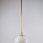 Vintage Bol Hanglamp Schoollamp Koper Stang Art Deco ‘50 thumbnail 9