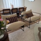 Fauteuil - Linnen Kussen - Zwart Metaal thumbnail 5