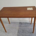 Mid Century Side Table Wood And Ceramics thumbnail 6