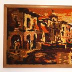 * Jaren 60 Wollen Vintage Schilderij Kunst Werkje Vintage thumbnail 4