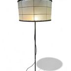 Vintage Staanlamp Met Kap Perkament & Leder Jaren 60 thumbnail 2