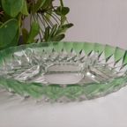 Vintage Ovale 4 Deels Kristalglas Schaal VEBA GLAS thumbnail 4