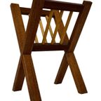 Vintage Massief Houten Tijdschriftenrek Jaren 70 Design thumbnail 6