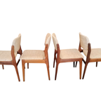 Set Van 4 Vintage Deens Design Teakhouten Eetkamerstoelen thumbnail 2