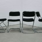 Set X4 Chromen Buisstoelen Zwarte Rib thumbnail 3