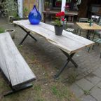 Prachtige Vergrijsde Boomstam Tuinbank 242 Cm thumbnail 9