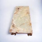 Vintage Onyx Coffee Table / Stenen Salontafel Met 'Goud' thumbnail 5