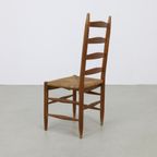 3X Ladder Chair In Oak & Rush, 1960S thumbnail 7