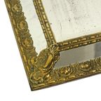 Antieke Kussenspiegel Repousse Spiegel Facet Frankrijk 19de Eeuw thumbnail 13