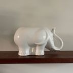 Vintage Witte Bloempot Olifant , Big Five. Wit Keramiek Moderne Bloempot thumbnail 2