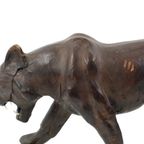 Mid Century Lederen Panter Beeld Papier Mache Verzamelitem thumbnail 12