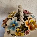 Bassano Ceramics Basket With Flowers, Italy 1950s thumbnail 20
