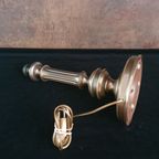 Vintage - Tafellamp - Kastlamp - Messing - Stoffen Kap - Herda thumbnail 9