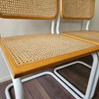 2 Cesca Beuken Stoelen Met Wit Buisframe Marcel Breuer thumbnail 4