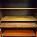 Vintage Rode Chinese Kast Vogels, Bloemen / Bohemian Kast / Oosterse Kast / Chinese Red Cabinet thumbnail 3