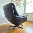 Leolux Cece Fauteuil Op Steren Voet. Zwart Leer thumbnail 16