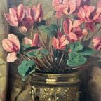 Corneel Leegenhoek (1903 - 1971) Stilleven Met Bloemen. thumbnail 5