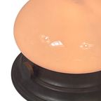 Art Deco - Ceiling Mounted Lamp With Opaline Glas And Brass (Patinated) Base thumbnail 2