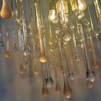 3 Stuks ! Vintage Roze Murano Teardrop Hanglampen Pegels Italiaans thumbnail 3