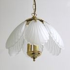 Vintage Hanglamp - Messing, Glas, Hollywood Regency, Jaren '70 | 01236 thumbnail 2