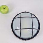 Vintage Simes Buitenlamp Wandlamp Metaal Glas ’80 Italy Nos thumbnail 8