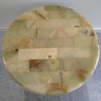 Vintage Messing Coffee Table With Marble Top thumbnail 6