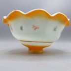 Art Deco Lampenkap, Oranje – Wit Met Bloemen Motief, Jaren 30 - Frankrijk thumbnail 9