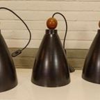 Set Van 3 Vintage Metalen Hanglampen thumbnail 2