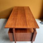 Vintage Design Teak Fineer Bureau, Desk, Divider, Werkplek thumbnail 13