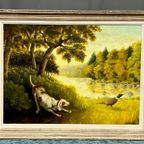 I. Grandidier. Schilderij "Fazantenjacht". thumbnail 3