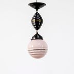 Antieke Art Deco Hanglamp Roze thumbnail 3