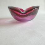 Vintage Murano Glas Asbak Roze Blauw thumbnail 12