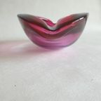 Vintage Murano Glas Asbak Roze Blauw thumbnail 4