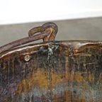 Grote Antieke Koperen Ketel/ Haardbak Met Hengsel thumbnail 5