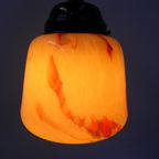 Art Deco Hanglamp Met Gemarmerde Glazen Kap thumbnail 10